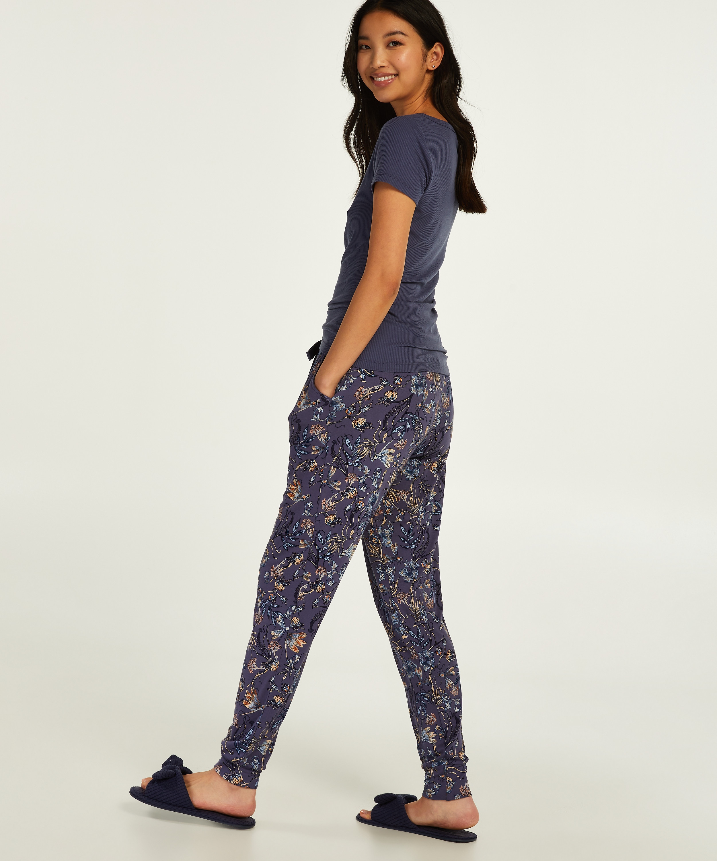Tall Ditzy Floral pyjama bottoms, Blue, main