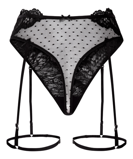 Posie Suspender String, Black