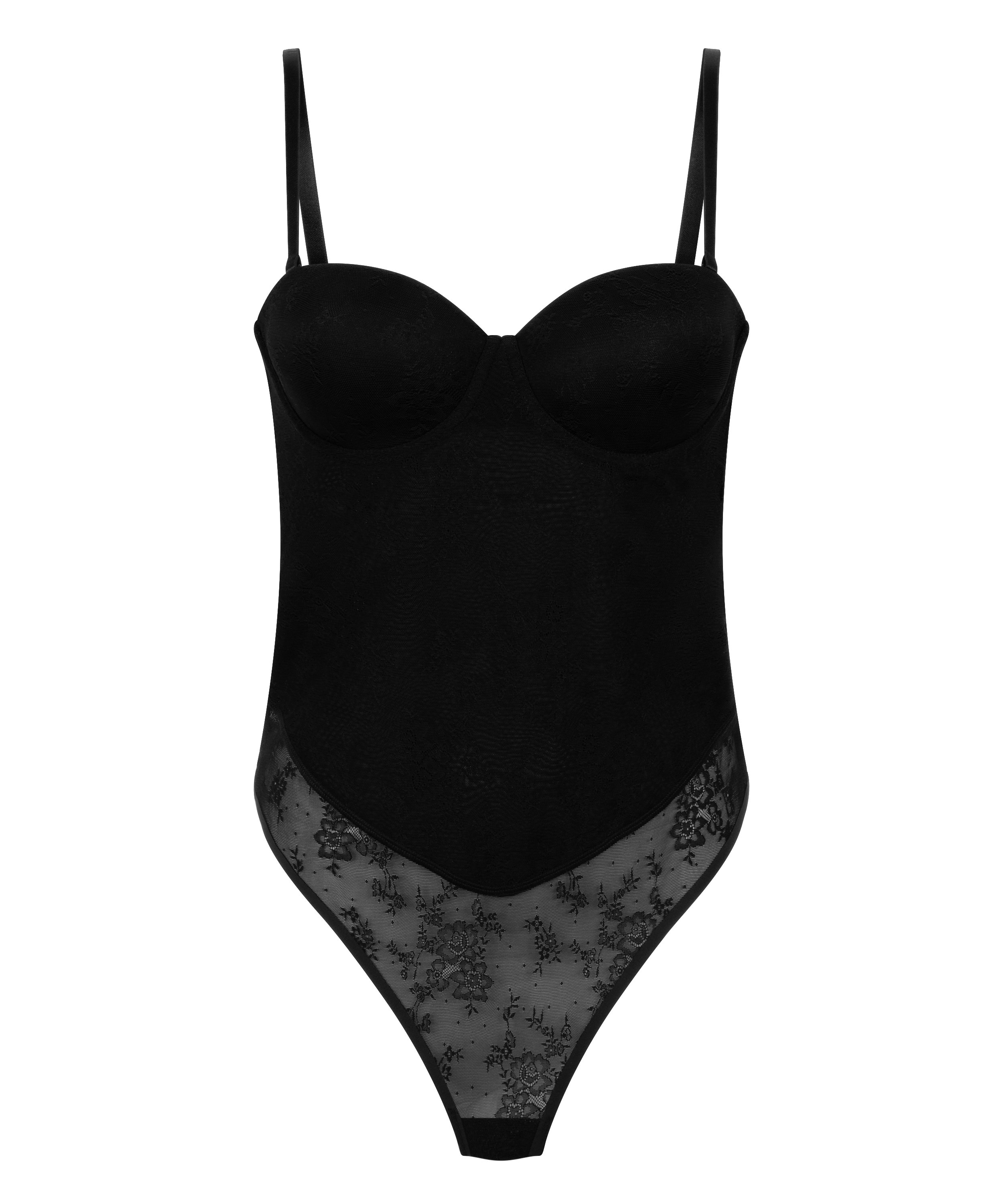 Lace Shaping Body, Black, main