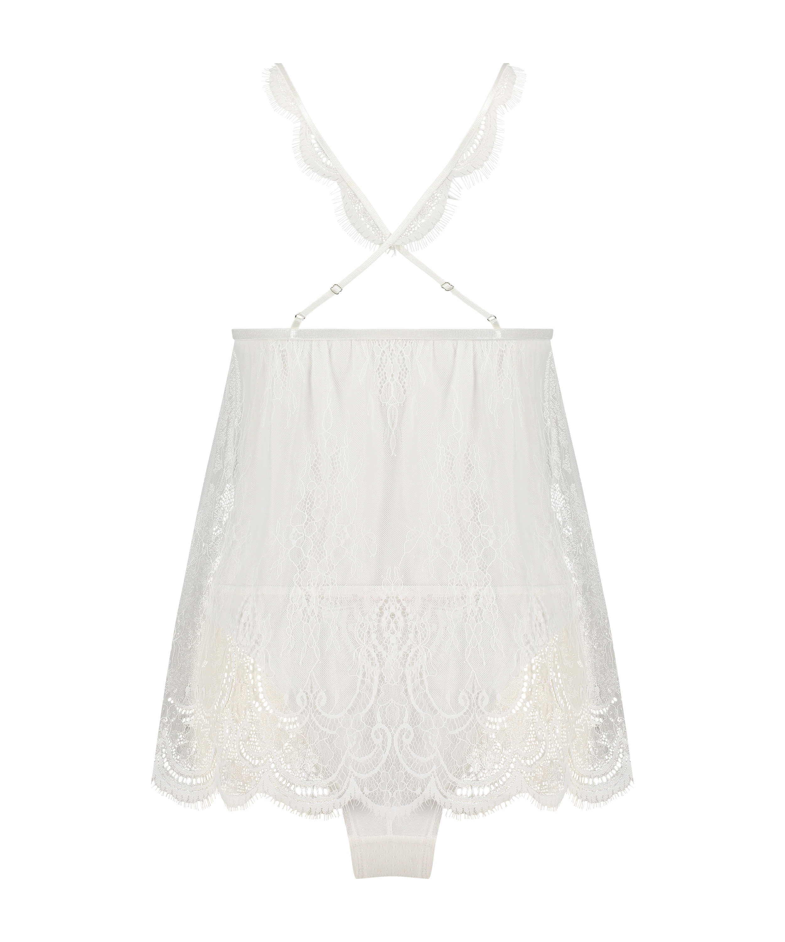 Bridal Lace Babydoll, White, main