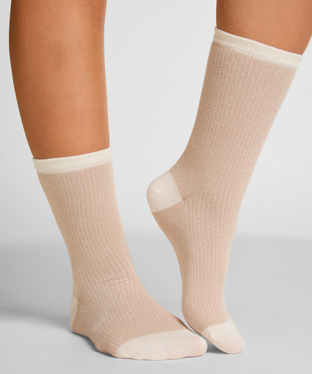 Modal Crew Socks, Beige
