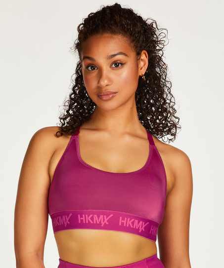 HKMX The Crop Logo Sports Bra Level 1, Pink