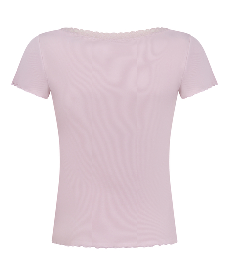 Pyjama Top Jersey Rib, Pink