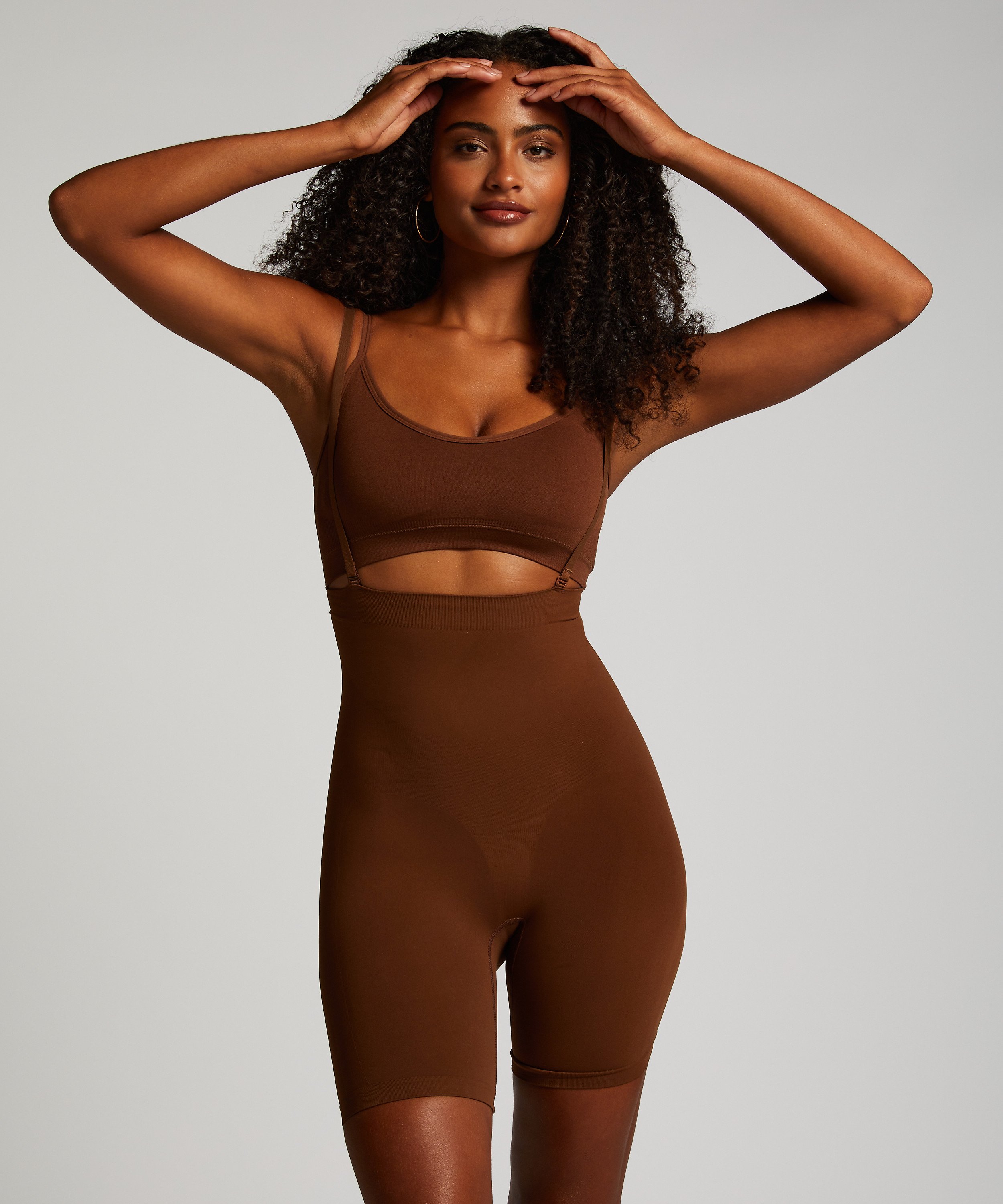 Seamless Enhancing Thigh Slimmer, Brown, main