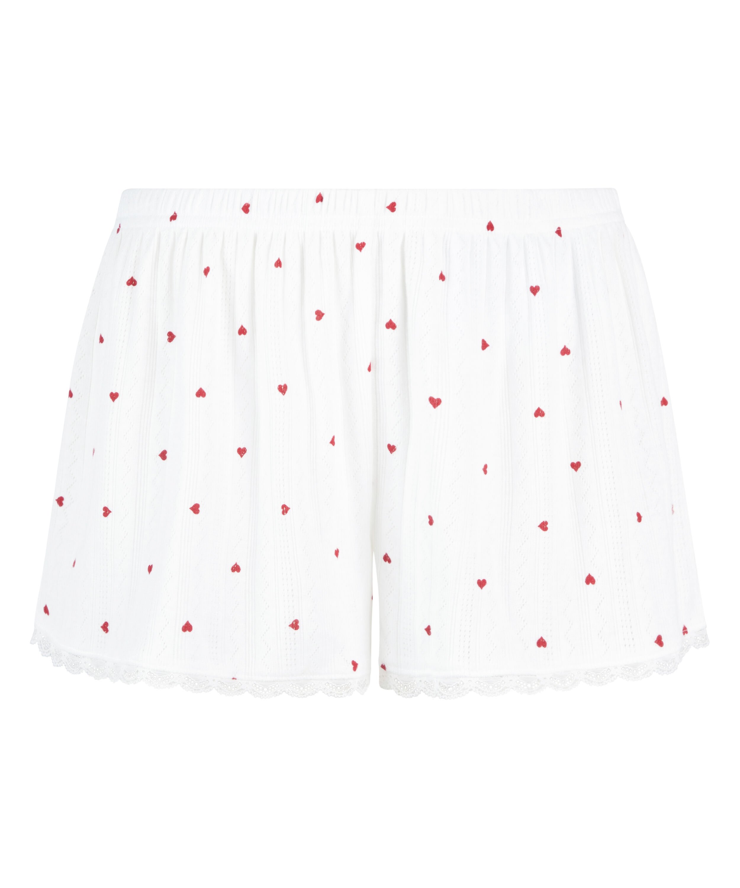 Pointelle Pyjama Shorts, White