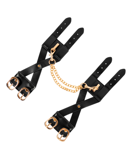 Wristcuffs Cross Straps, Black