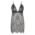 All over lace slip dress, Black