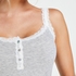 Singlet top cami rib lace, Grey