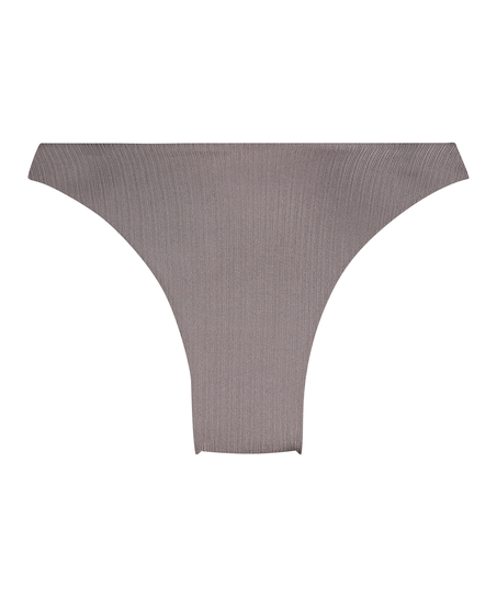 Luna High-Leg Bikini Bottoms, Grey