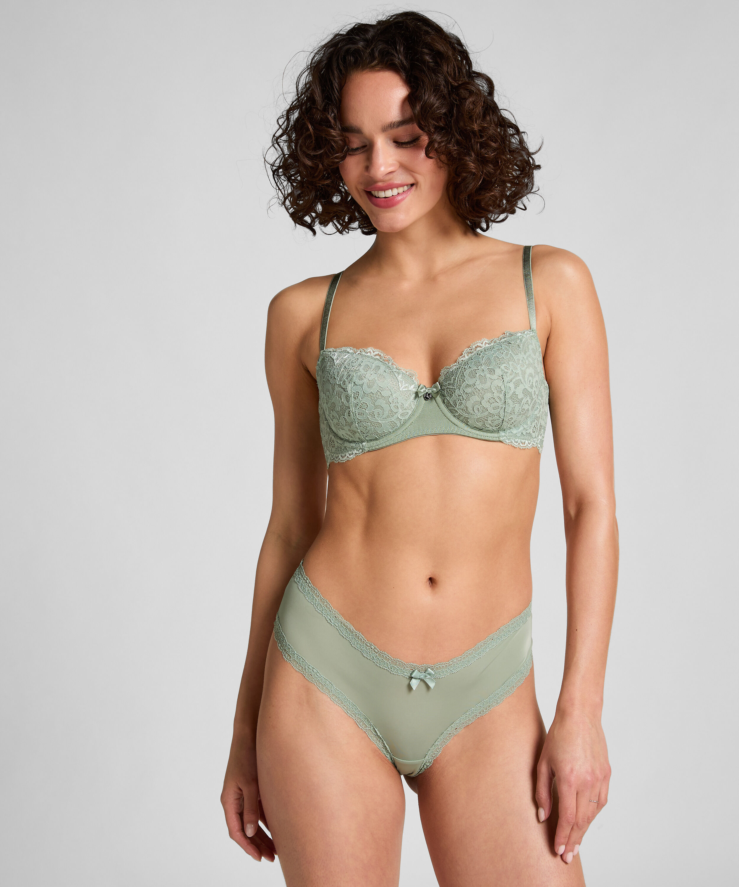London V-shaped Brazilian, Green London V-shaped Brazilian, Green