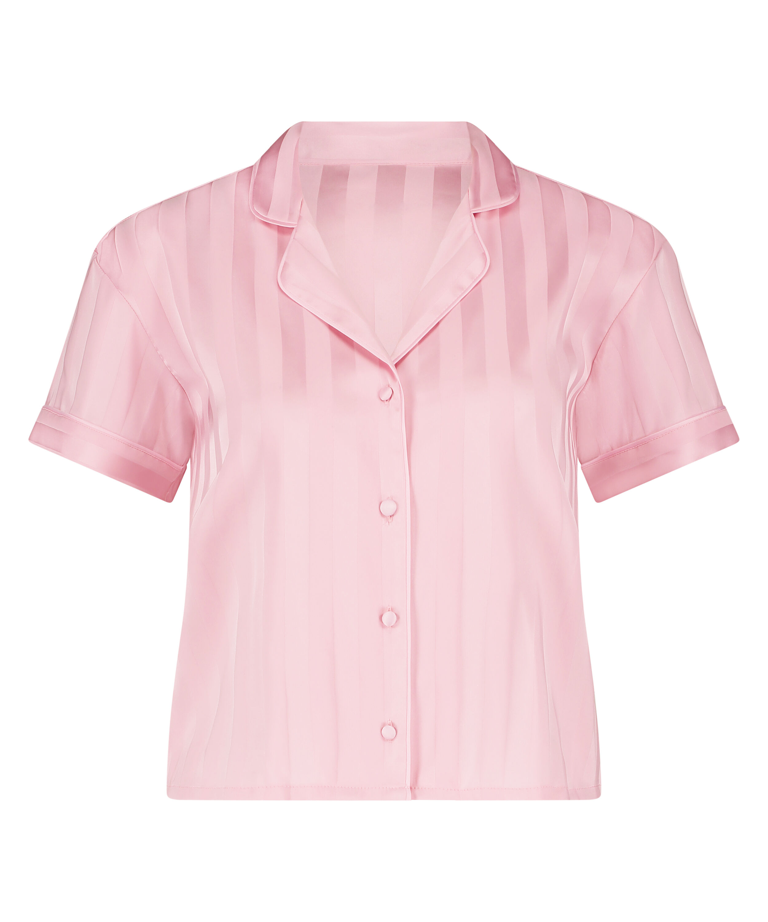 Satin Short-Sleeved Jacket, Pink