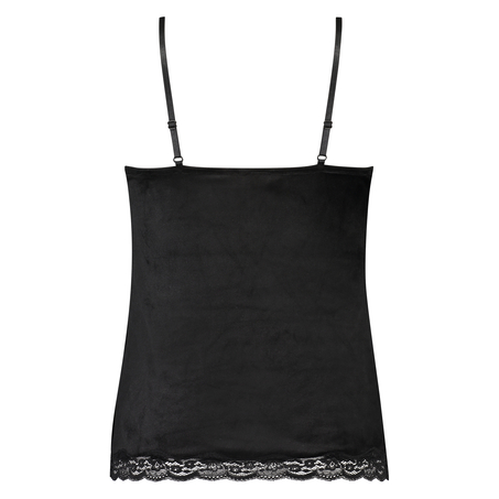 Velvet lace cami, Black