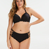 Scallop padded underwired bikini top Cup E +, Black