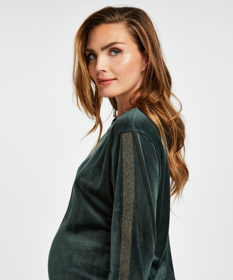 Velvet Shimmer maternity top, Green