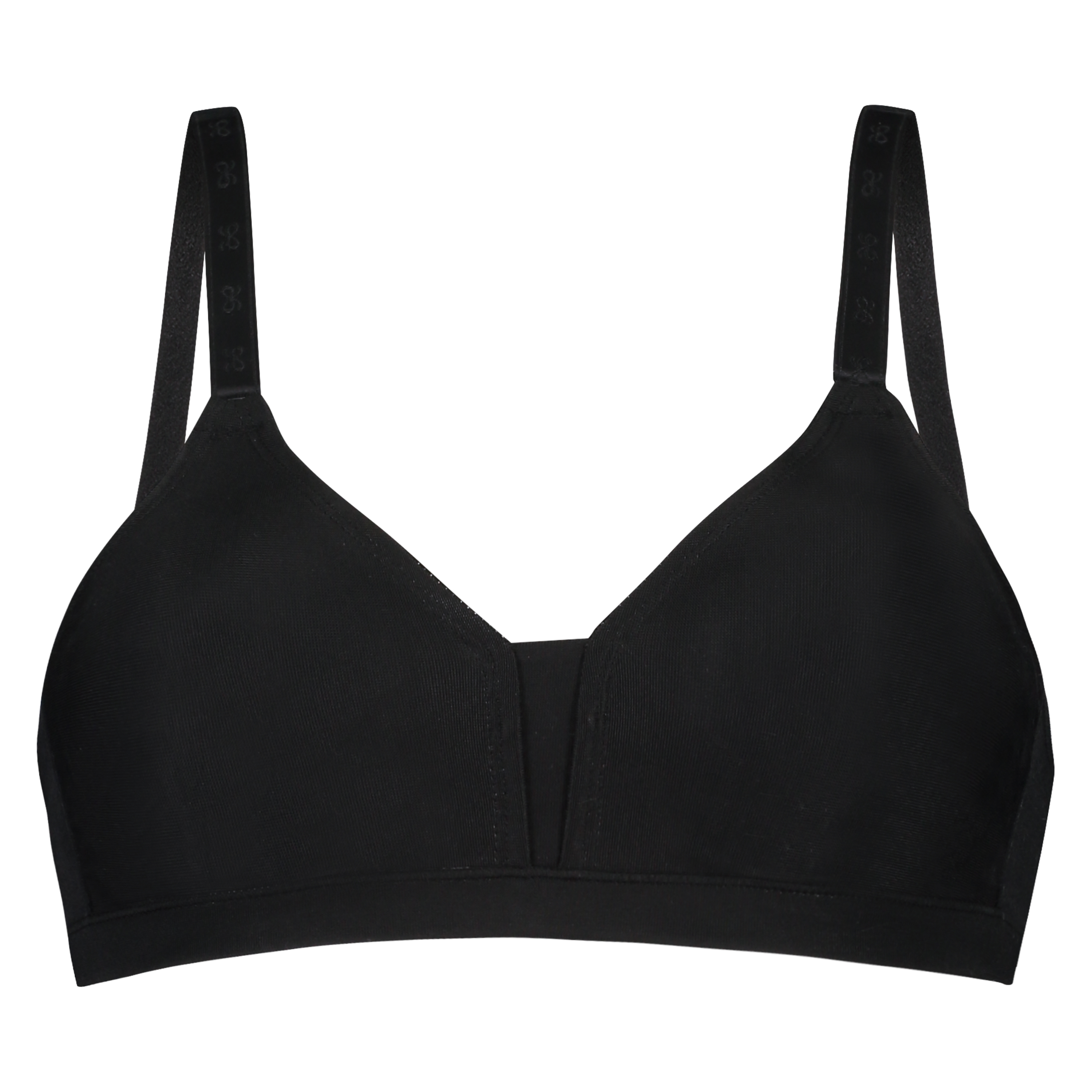 Non-Padded Non-Underwired Bra, Black, main
