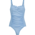 Shaping Scallop Swimsuit, Blue
