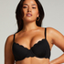 Scallop Padded Underwired Bikini Top, Black