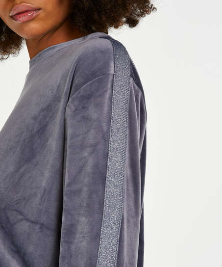 Velvet Shimmer top, Grey