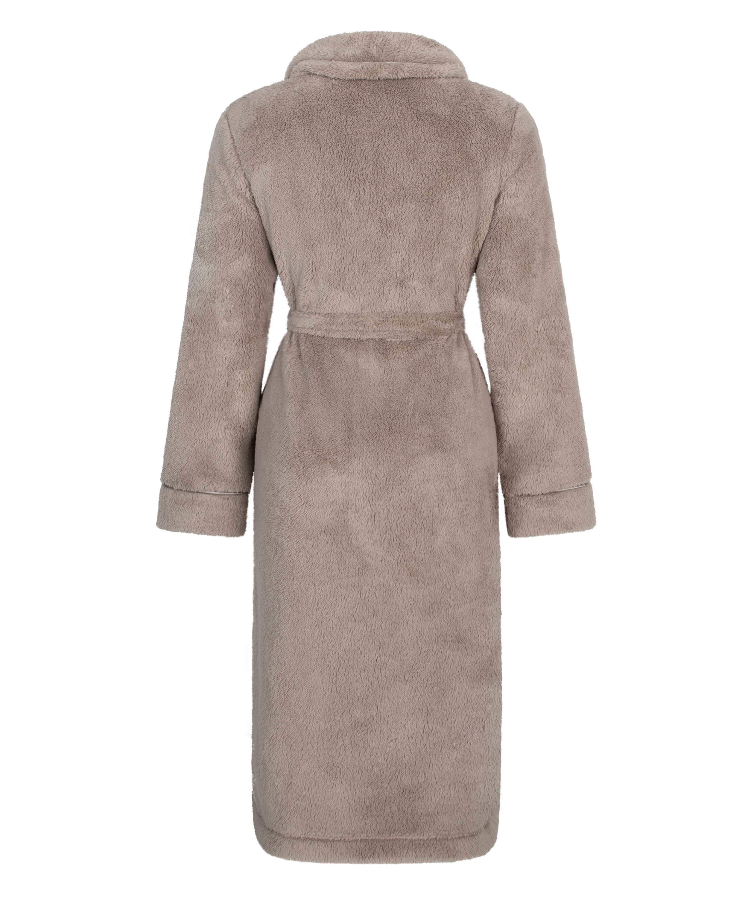 Fleece Bathrobe, Beige, main
