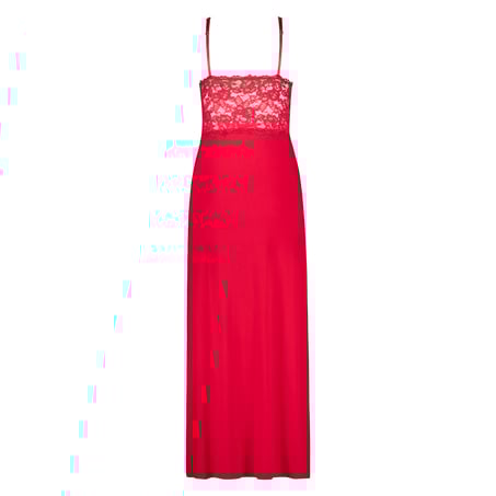 Long slip dress Modal lace, Red