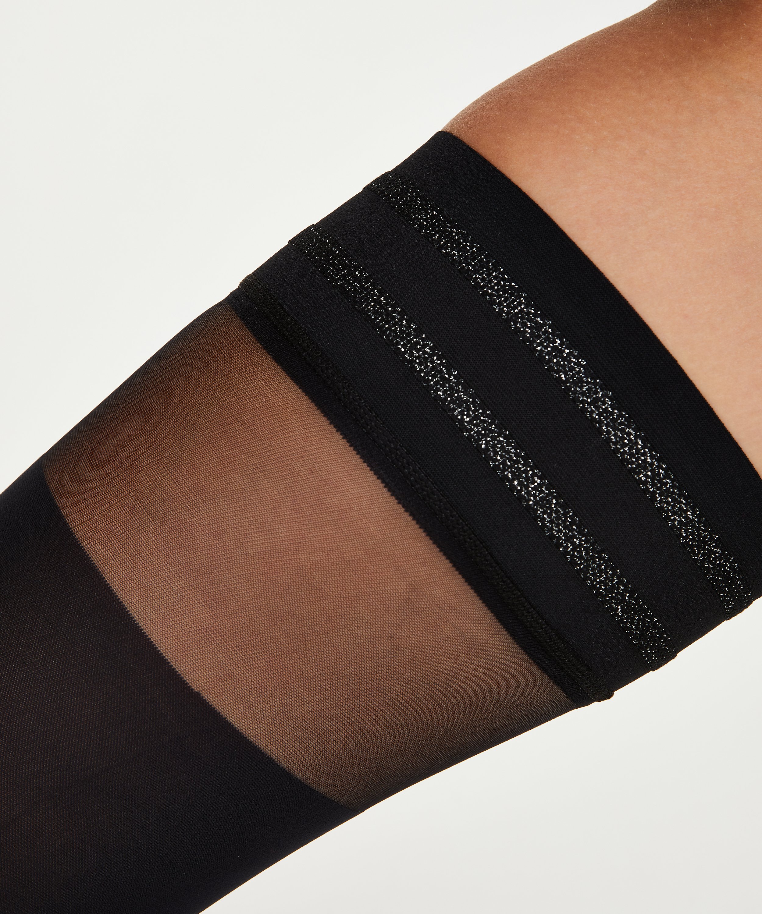 Davy Top 50 Denier Lurex Hold-Ups, Black, main