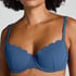 Scallop Padded Underwired Bikini Top, Blue