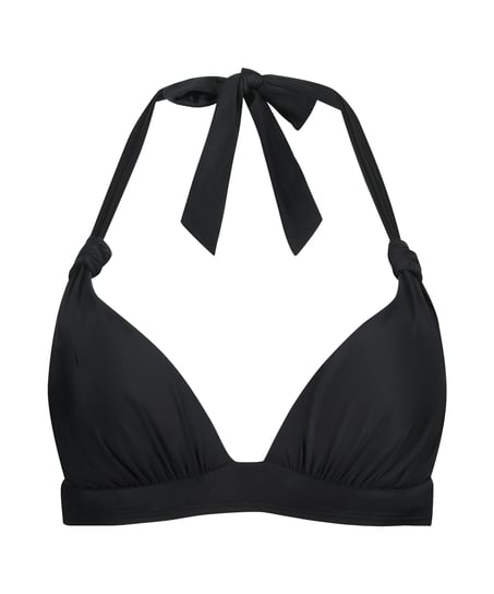 Luxe Triangle Bikini Top, Black