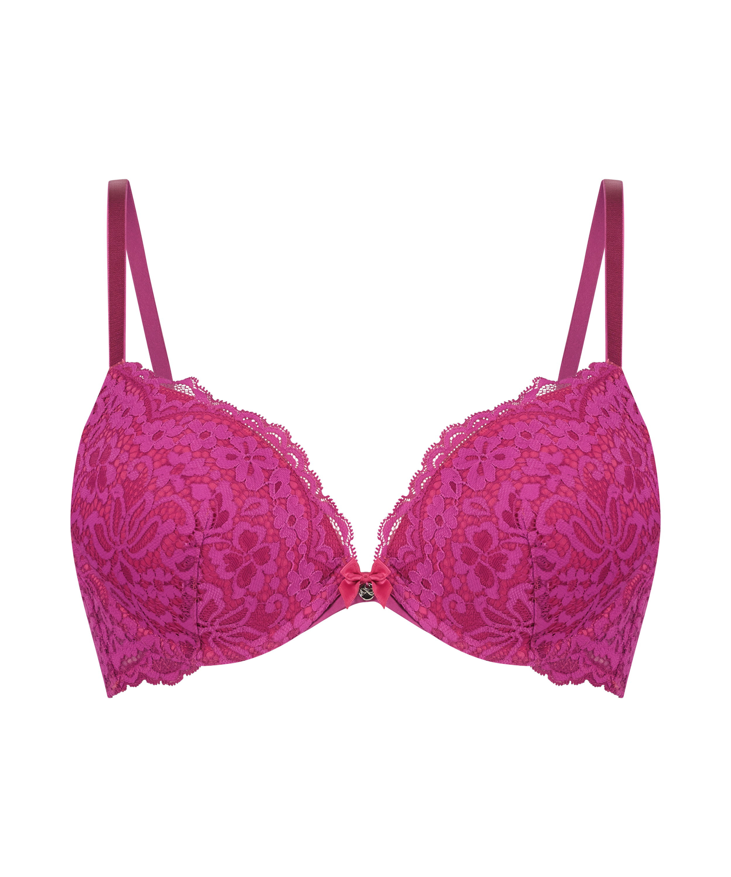 Rose padded push-up bra, Purple, main