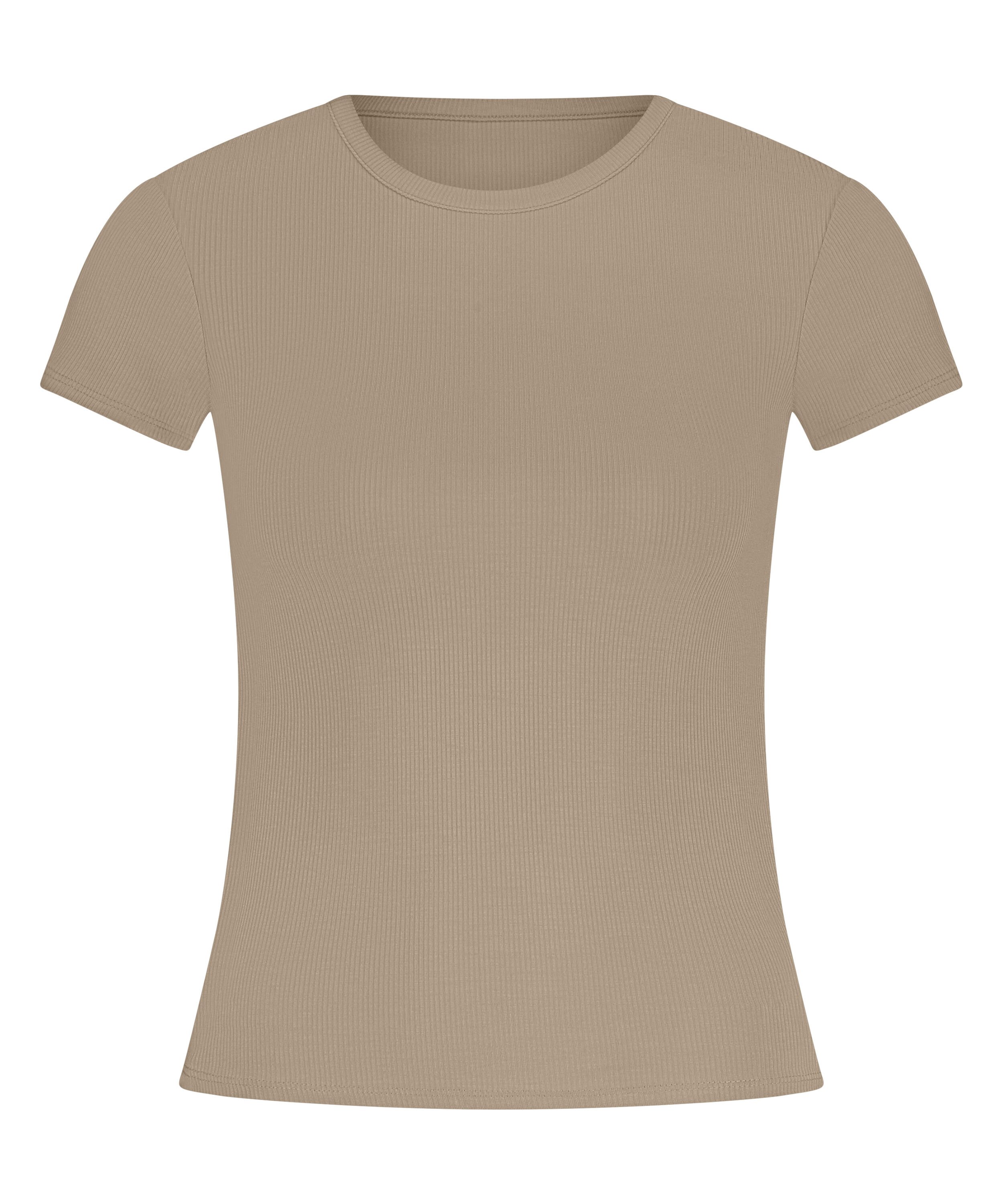 Pyjama Top Rib Essential, Beige