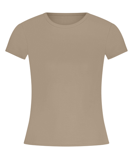 Pyjama Top Rib Essential, Beige