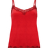 Velours Lace Cami Top, Red