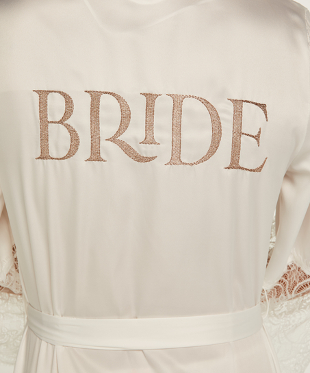 Bride Satin Kimono, White