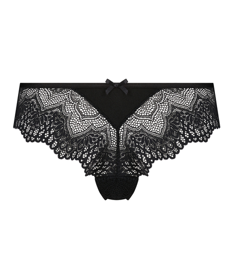 Phillis High-Cut Brazilian Knickers, Black