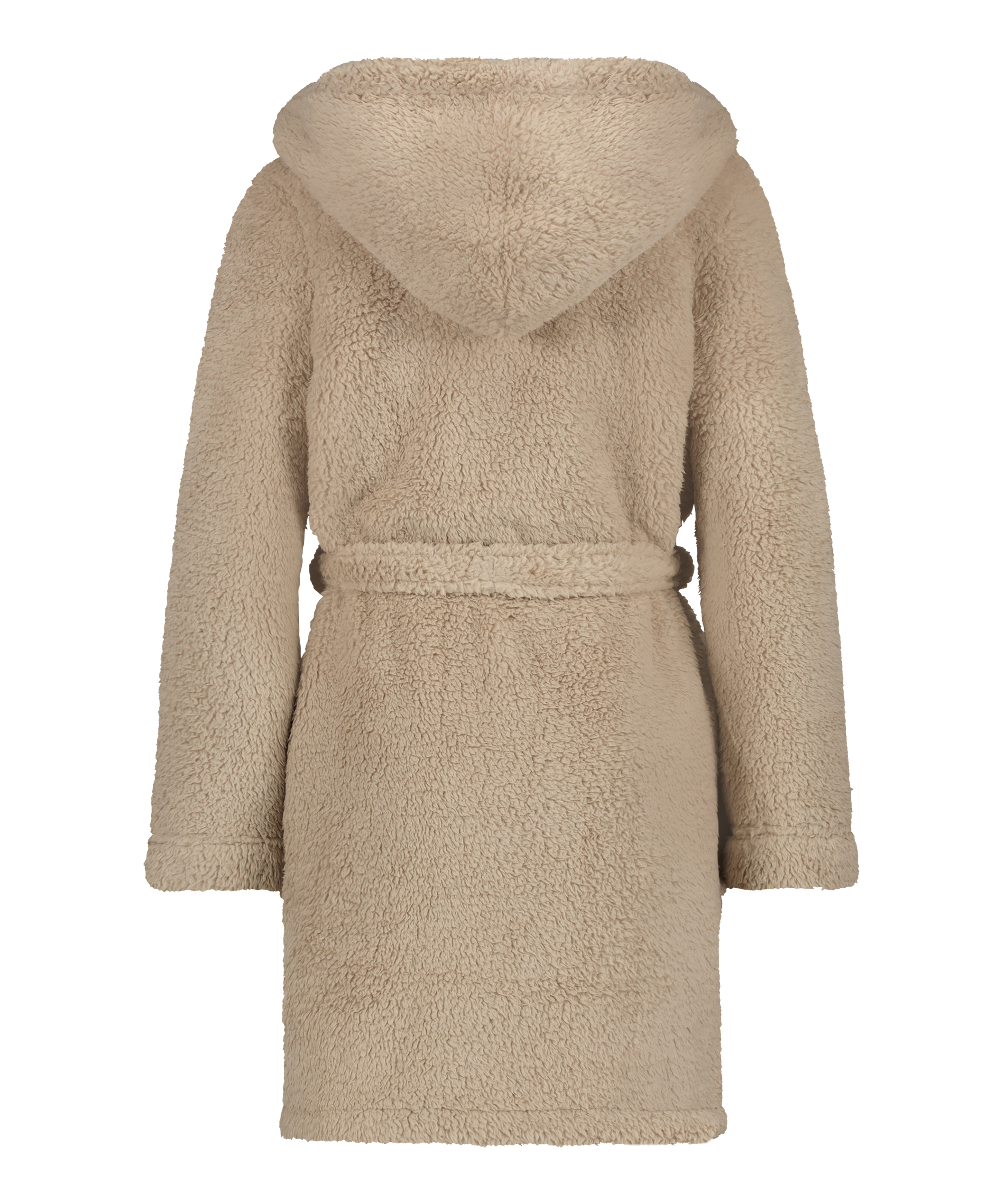 Fleece Bathrobe, Beige, main