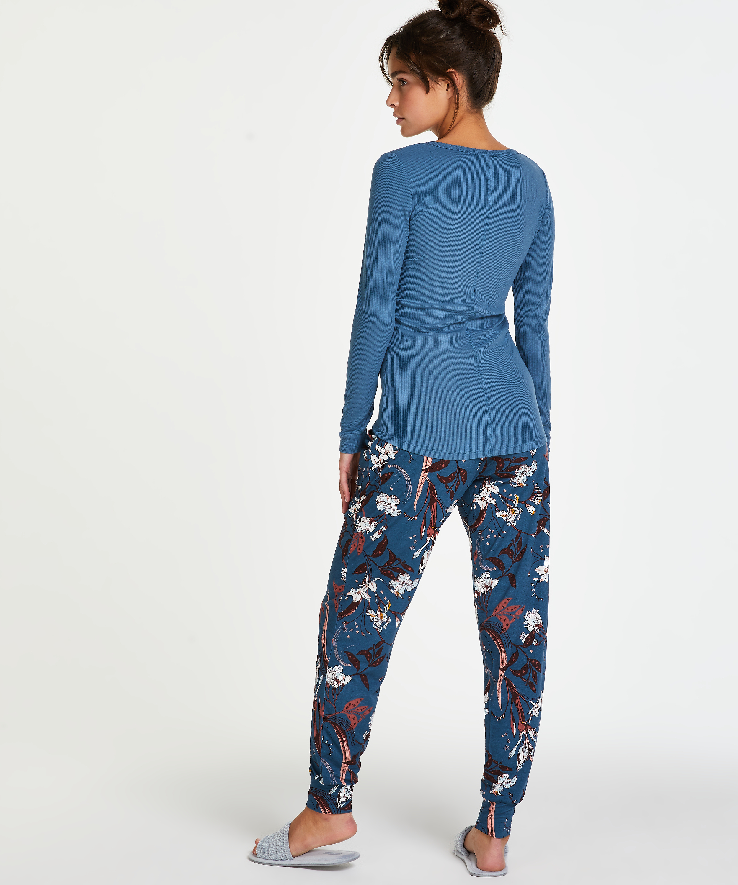 Jersey Pyjama Bottoms, Blue, main
