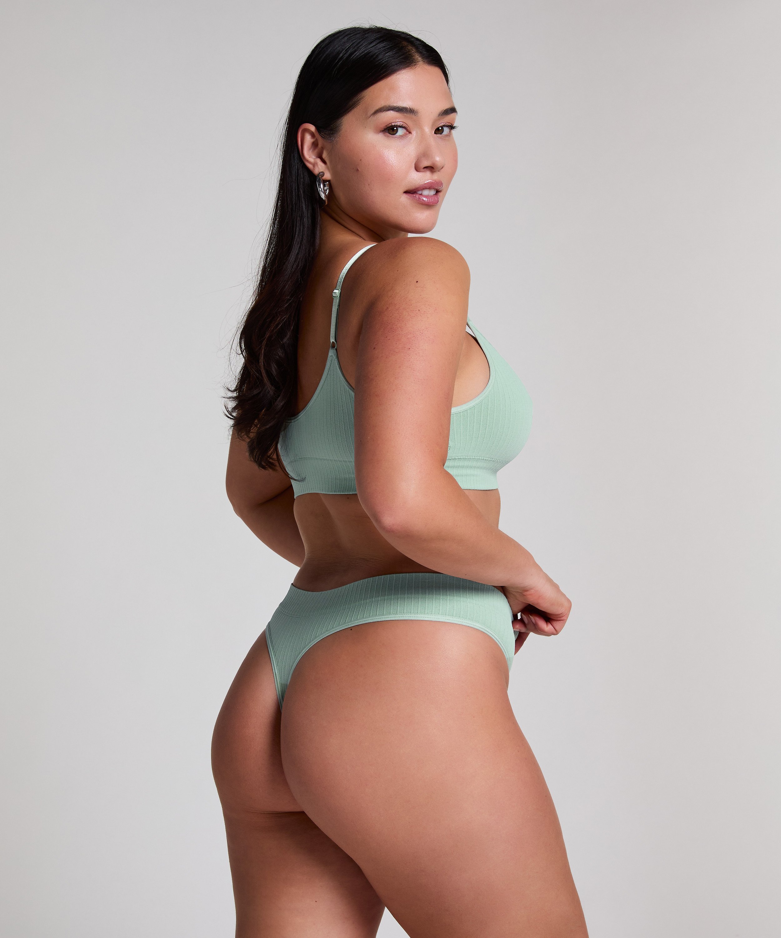 Dianne High Leg Thong, Green, main