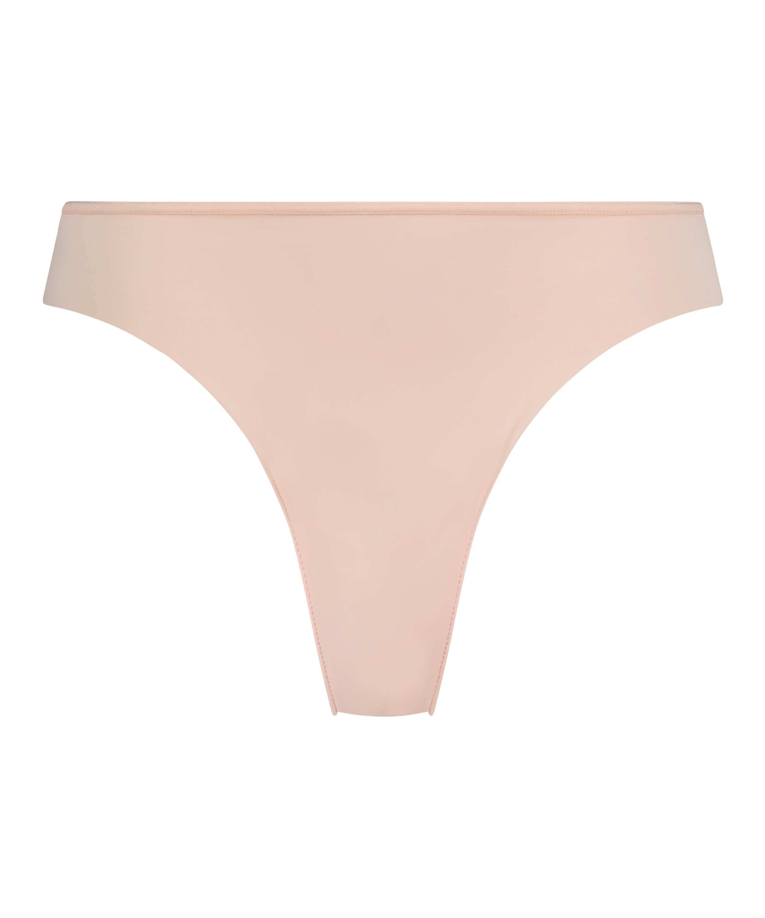 Lace Back Invisible Thong, Pink