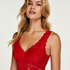 Long slip dress Modal lace, Red