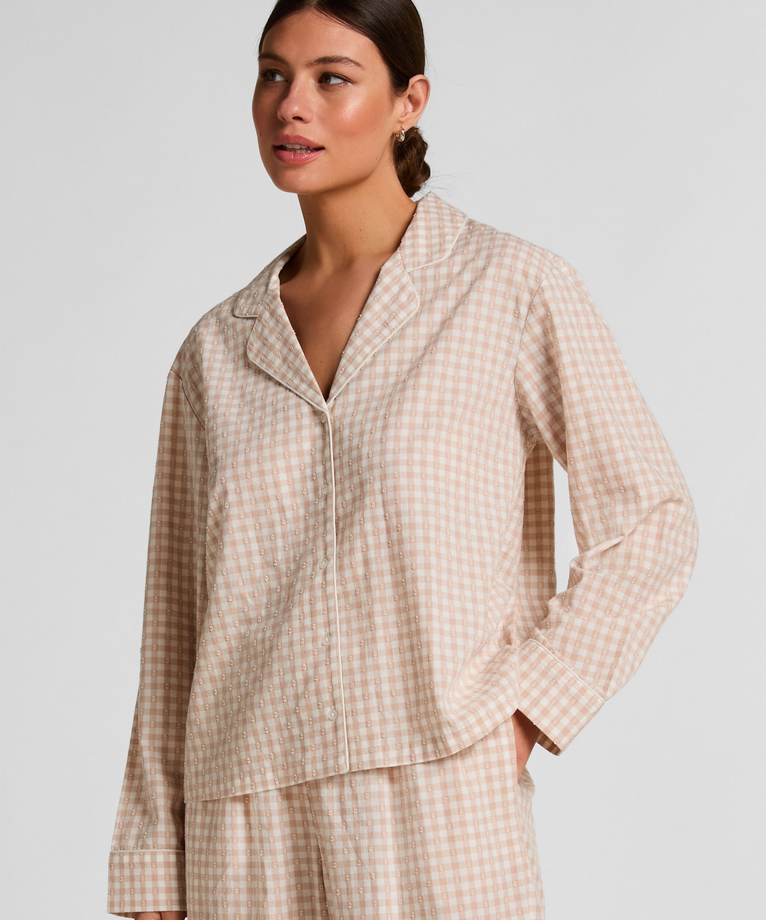 Dobby Pyjama Jacket Woven Cotton