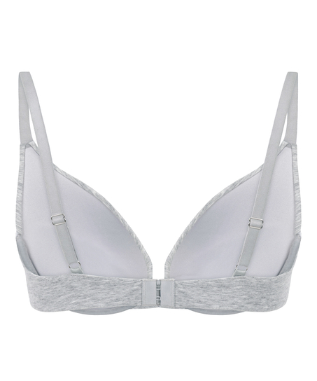 Cotton Padded Underwired Push-Up Bra, Grey