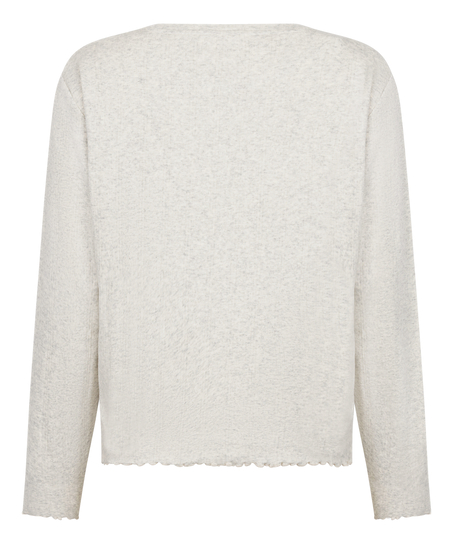 Pyjama Top Loose Pointelle, Grey