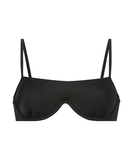 Sicily non-padded underwired bikini top, Black