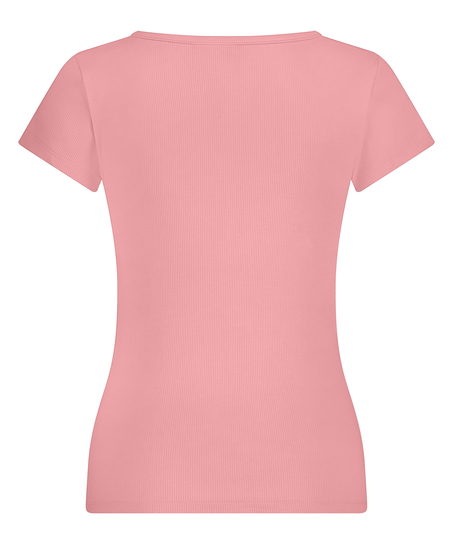 Henley short sleeved pyjama top, Pink