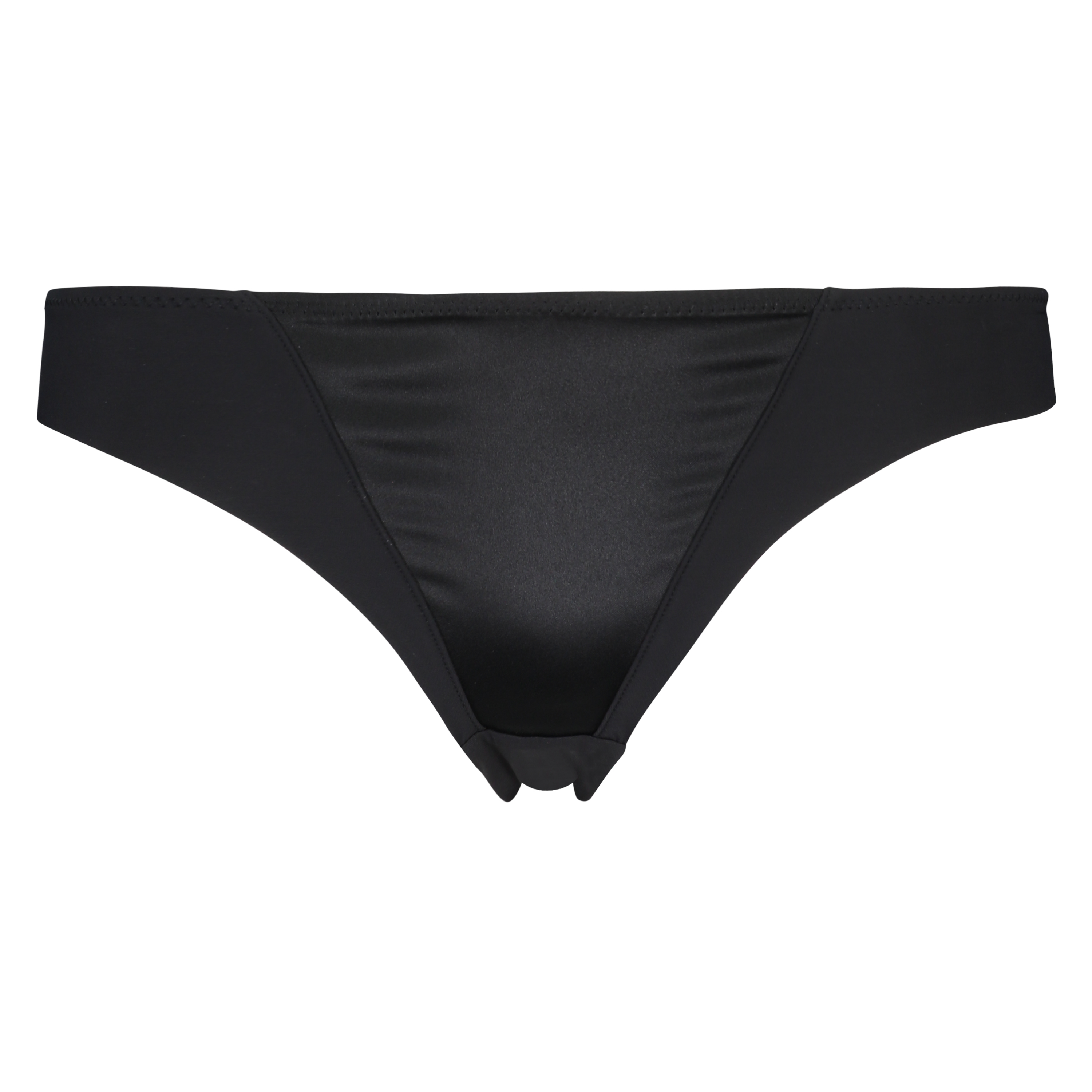 Satin fleece thong, Black, main