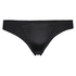 Satin fleece thong, Black