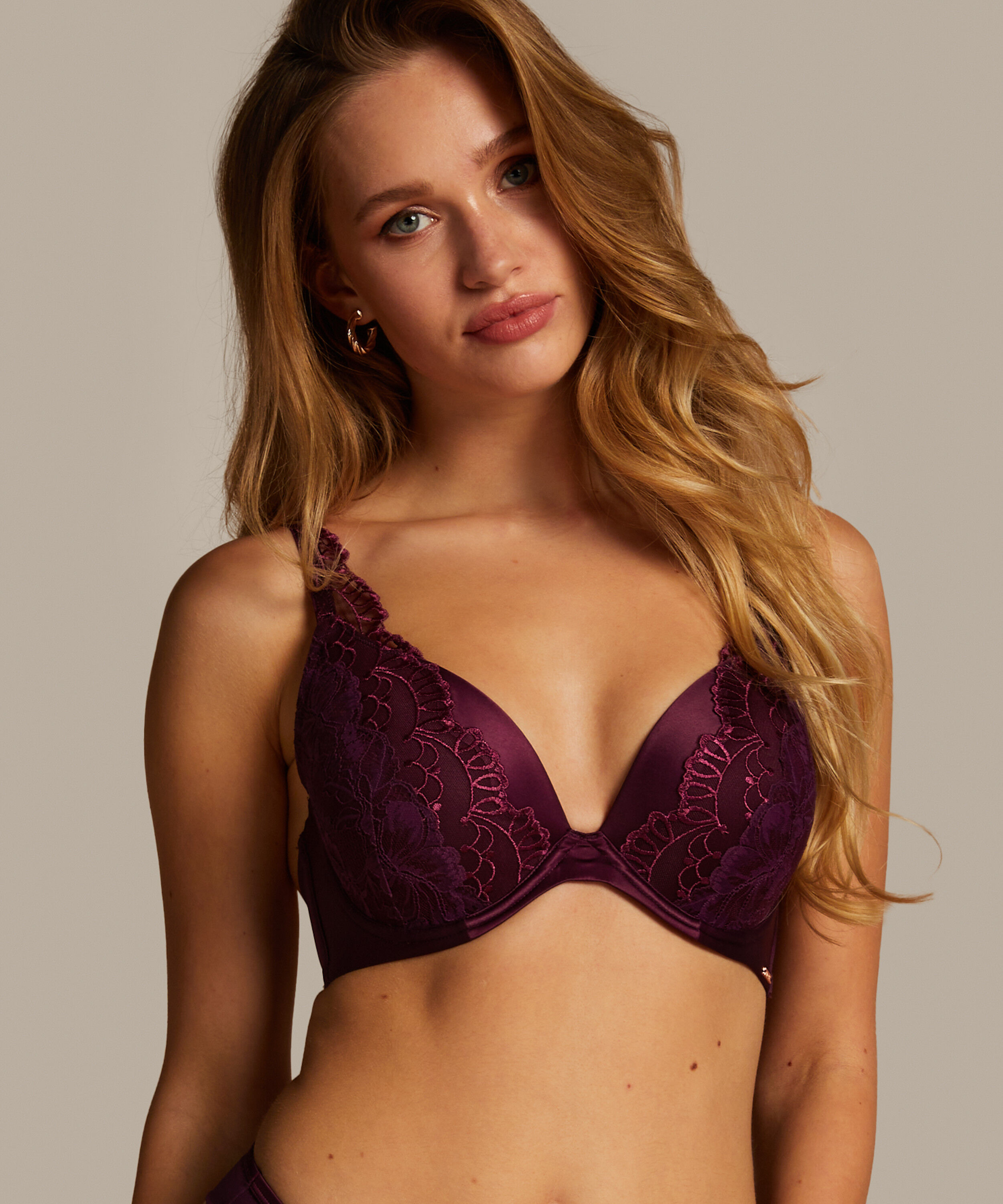 Samra Padded Underwired Push-Up Bra, Purple