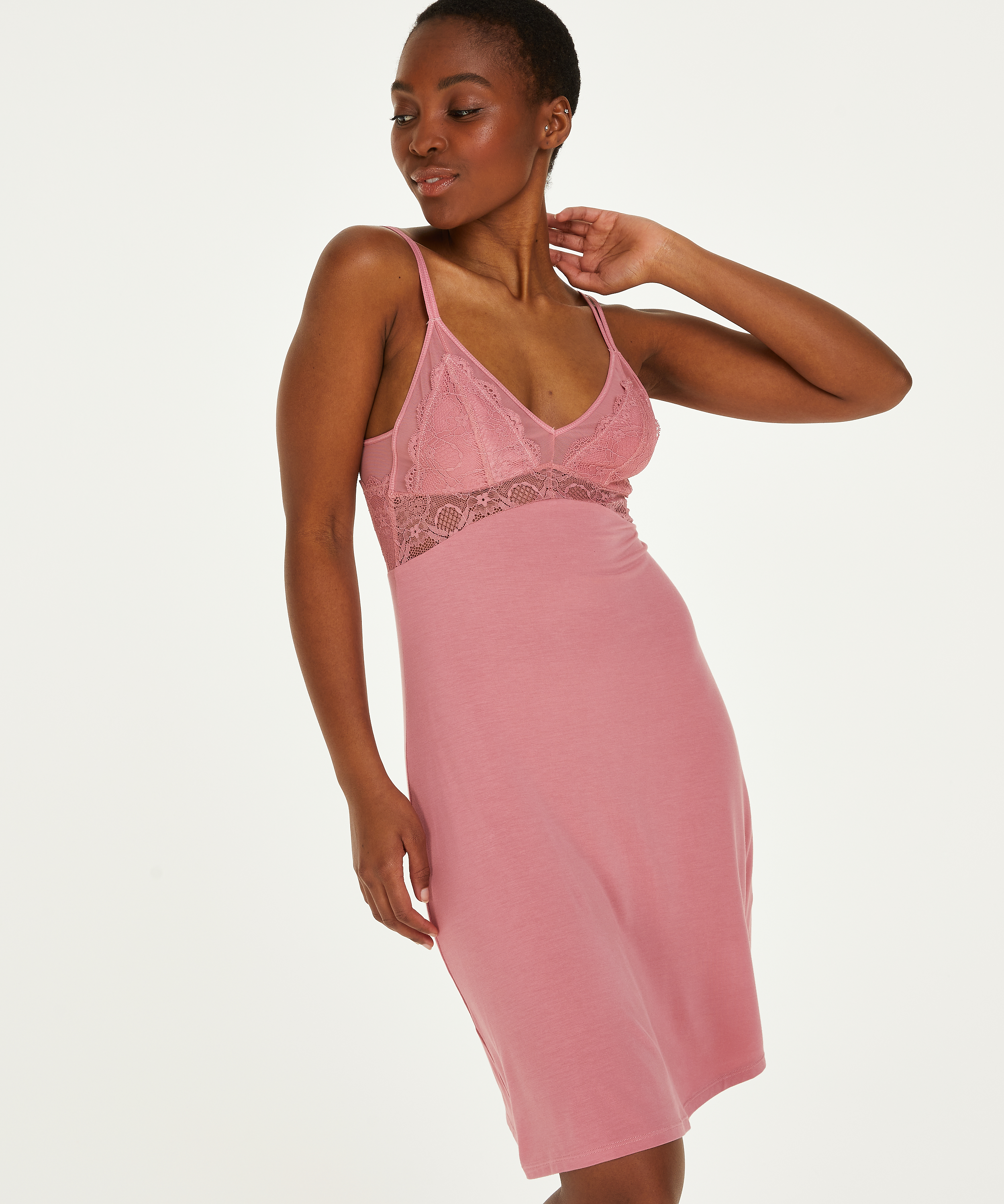 Coco jersey slip dress, Pink, main