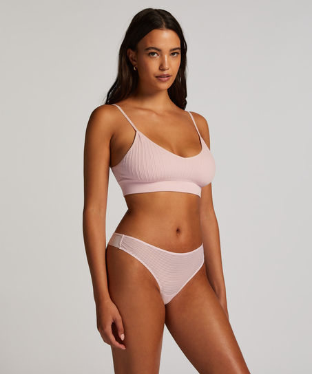 Invisible thong Stripe mesh, Pink