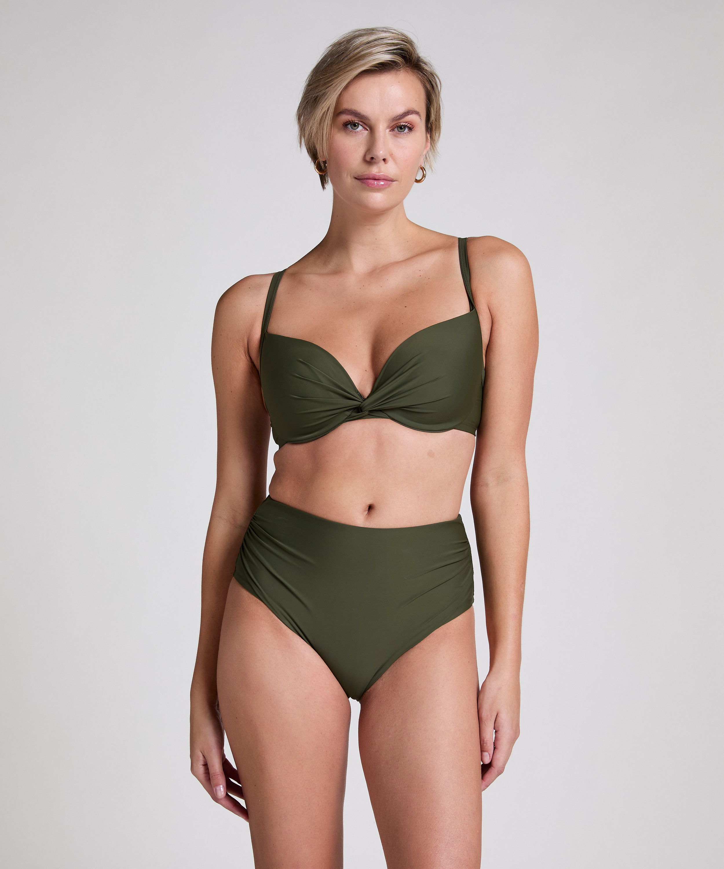 Luna padded bikini top, Green, main