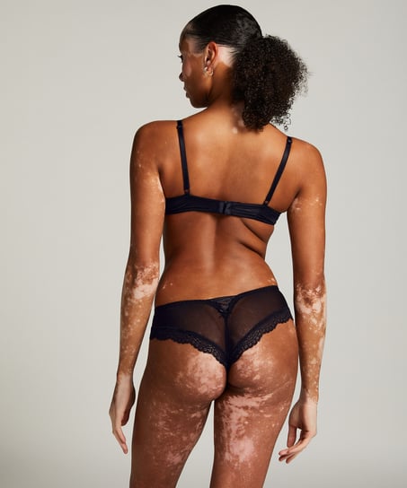 Embroidered Mesh Brazilian, Black